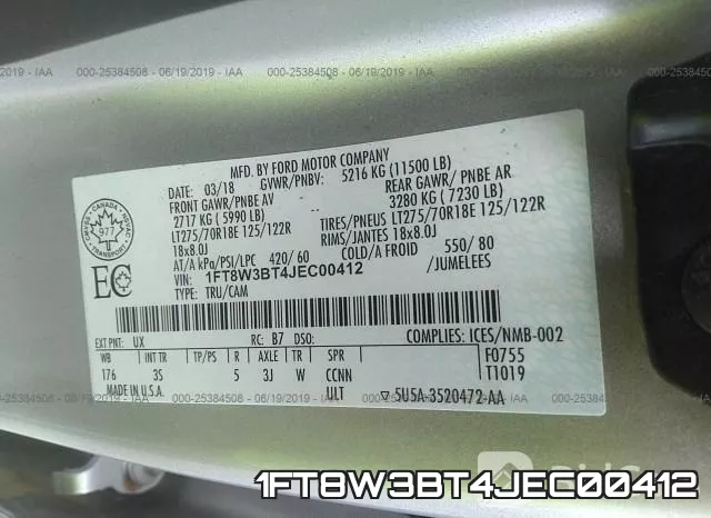1FT8W3BT4JEC00412 фото 10