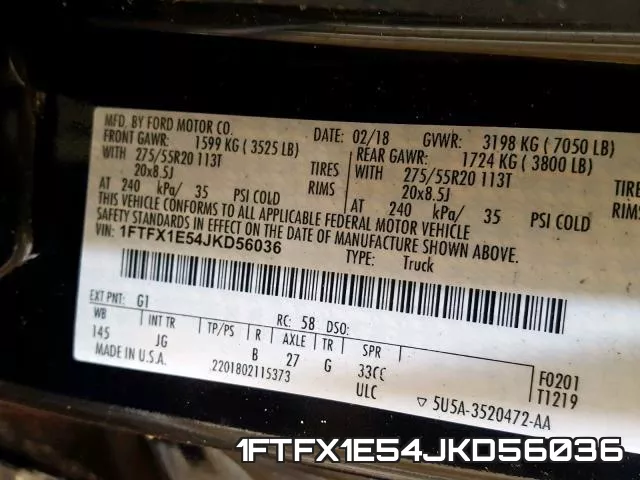 1FTFX1E54JKD56036 фото 2