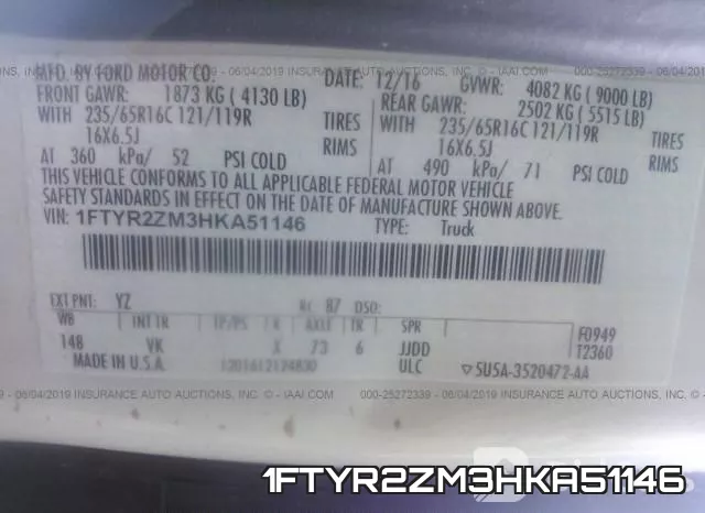 1FTYR2ZM3HKA51146 фото 10