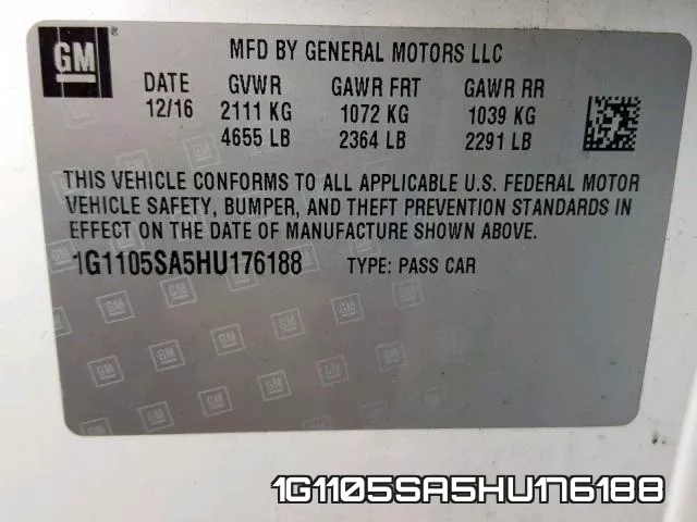 1G1105SA5HU176188 фото 2