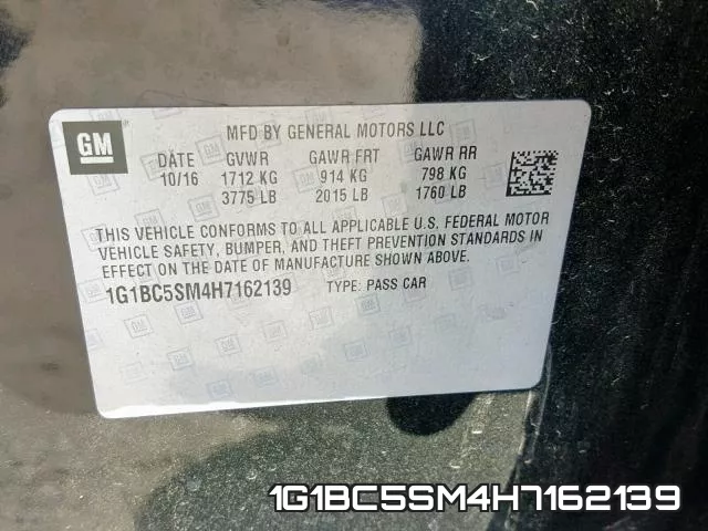 1G1BC5SM4H7162139 фото 2