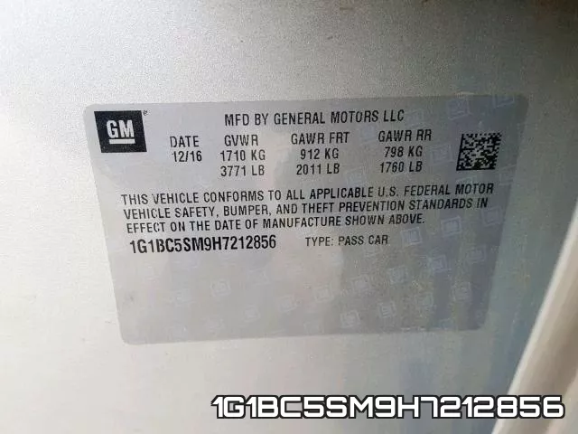1G1BC5SM9H7212856 фото 2