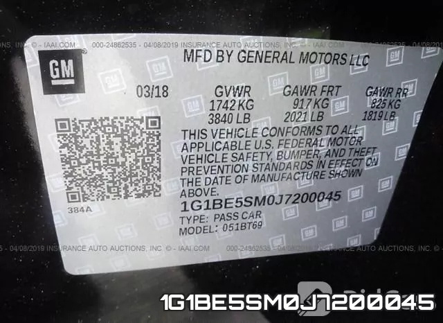 1G1BE5SM0J7200045 фото 10