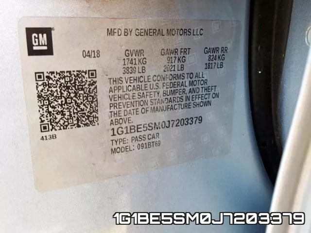 1G1BE5SM0J7203379 фото 2