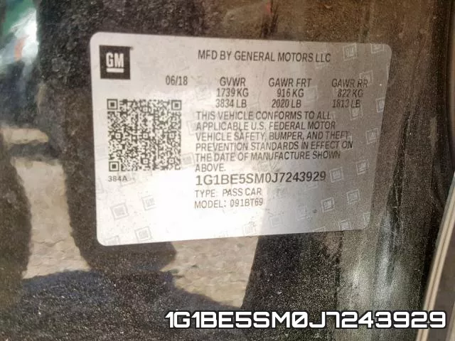 1G1BE5SM0J7243929 фото 2