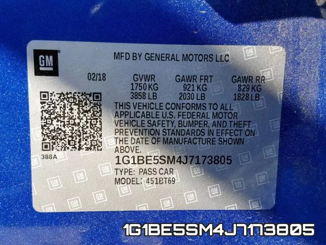 1G1BE5SM4J7173805 фото 2