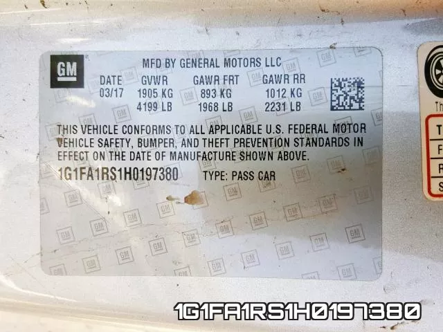 1G1FA1RS1H0197380 фото 2