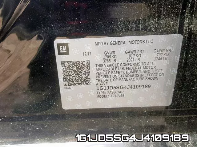 1G1JD5SG4J4109189 фото 2