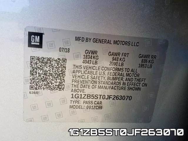 1G1ZB5ST0JF263070 фото 2