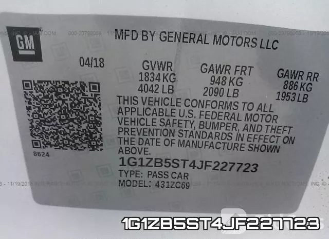 1G1ZB5ST4JF227723 фото 10