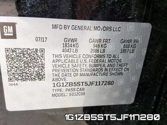 1G1ZB5ST5JF117280 фото 2