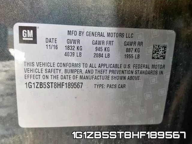 1G1ZB5ST8HF189567 фото 2
