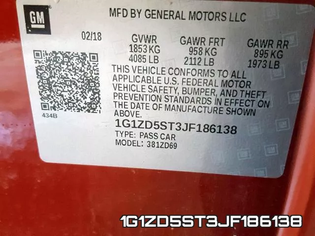 1G1ZD5ST3JF186138 фото 2