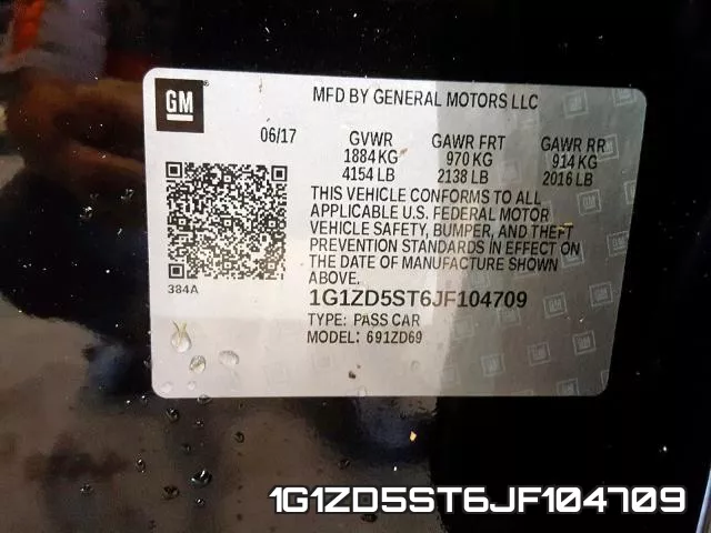 1G1ZD5ST6JF104709 фото 2