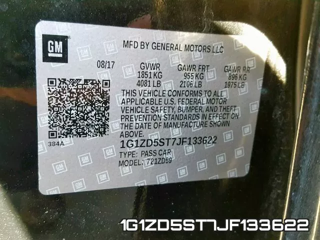 1G1ZD5ST7JF133622 фото 2