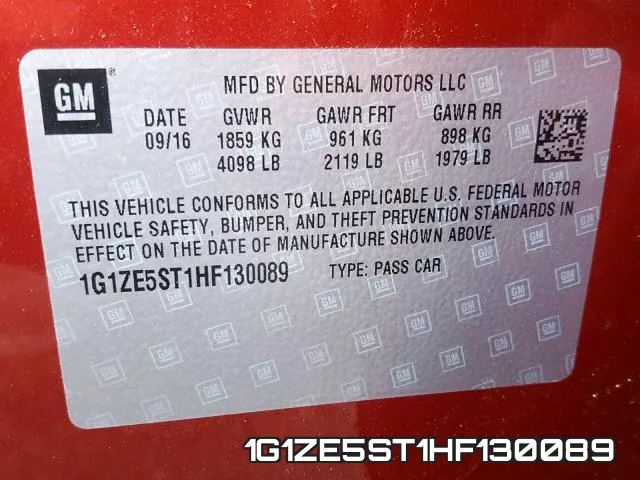 1G1ZE5ST1HF130089 фото 2