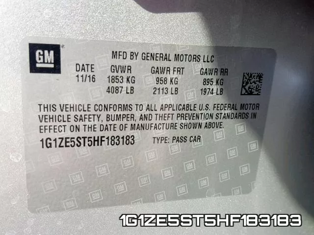 1G1ZE5ST5HF183183 фото 2