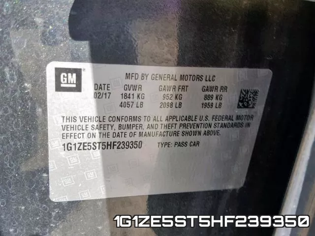 1G1ZE5ST5HF239350 фото 2