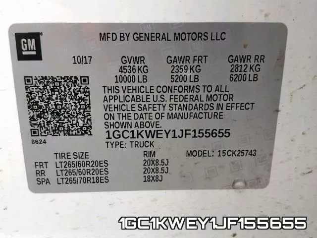 1GC1KWEY1JF155655 фото 2