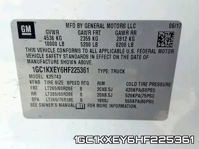 1GC1KXEY6HF225361 фото 2