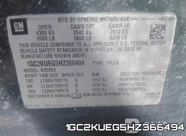 1GC2KUEG5HZ366494 фото 10