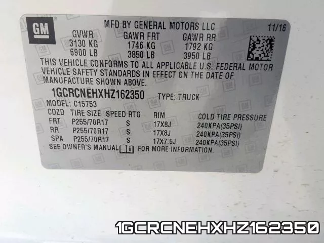1GCRCNEHXHZ162350 фото 2