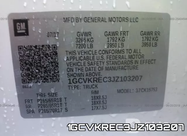1GCVKREC3JZ103207 фото 10