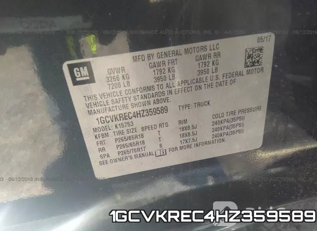 1GCVKREC4HZ359589 фото 10