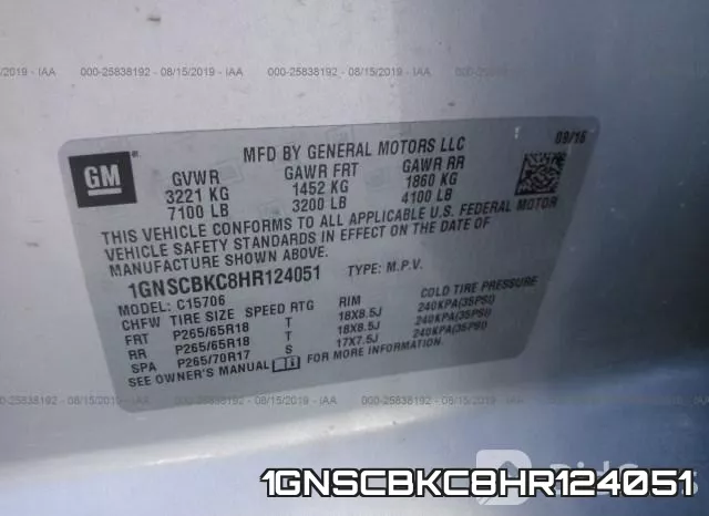 1GNSCBKC8HR124051 фото 10