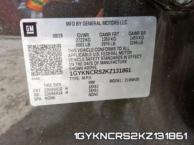 1GYKNCRS2KZ131861 фото 2
