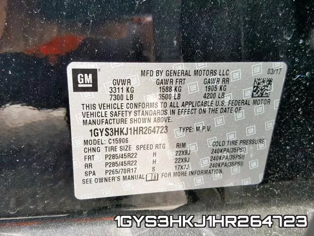 1GYS3HKJ1HR264723 фото 2