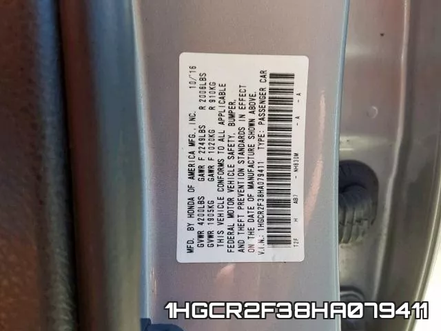 1HGCR2F38HA079411 фото 2