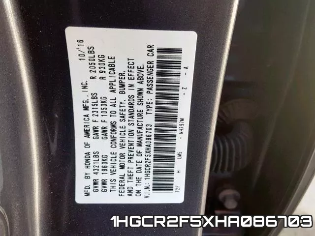 1HGCR2F5XHA086703 фото 2