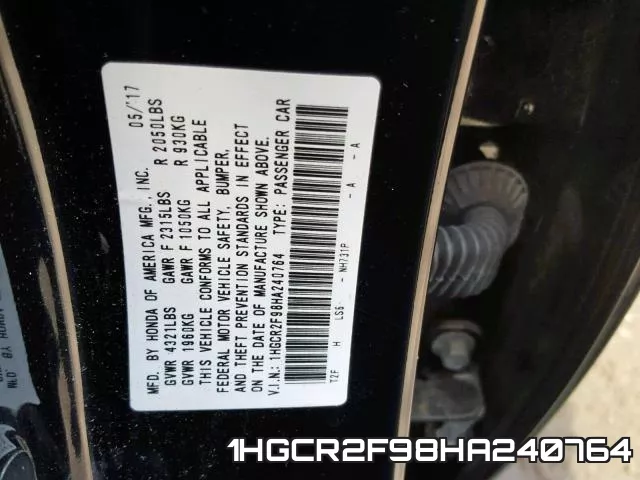 1HGCR2F98HA240764 фото 2