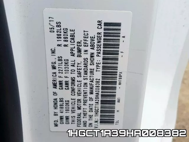 1HGCT1A39HA008382 фото 2