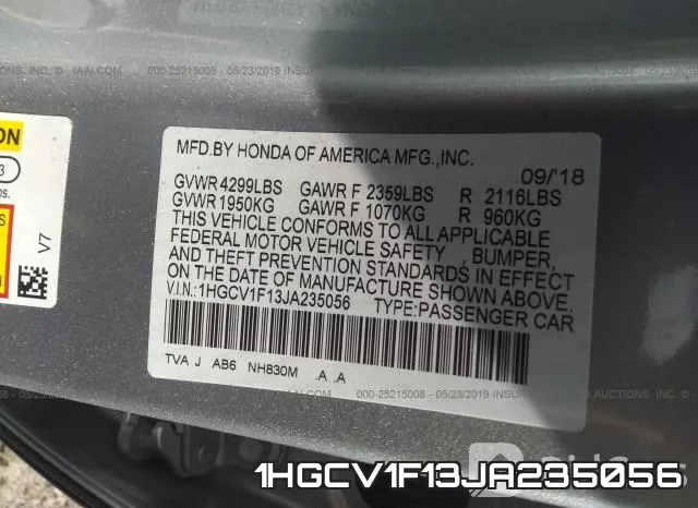 1HGCV1F13JA235056 фото 10