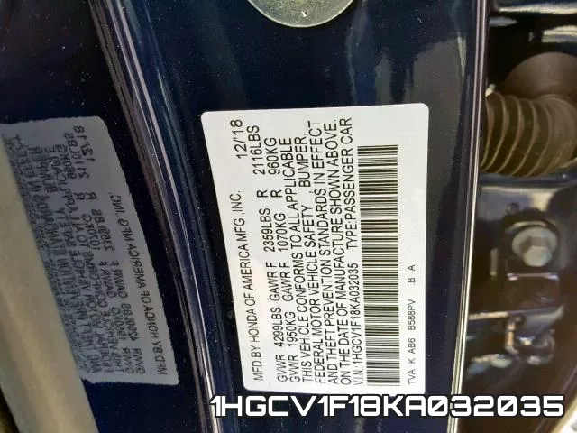 1HGCV1F18KA032035 фото 2