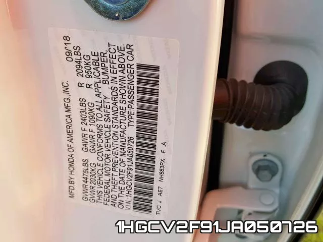 1HGCV2F91JA050726 фото 2