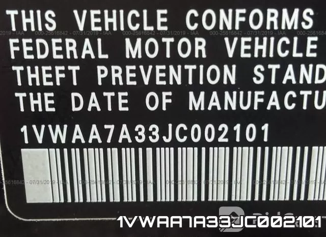 1VWAA7A33JC002101 фото 10