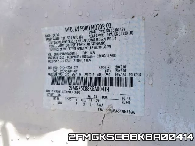 2FMGK5C88KBA00414 фото 2