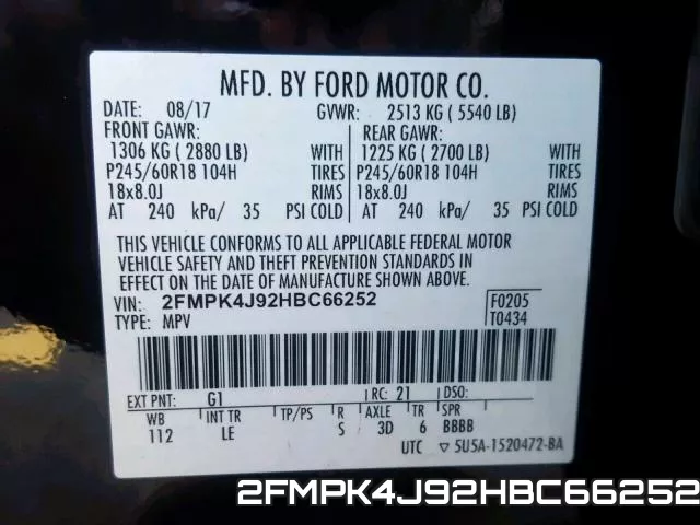 2FMPK4J92HBC66252 фото 2