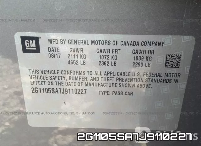 2G1105SA7J9110227 фото 10