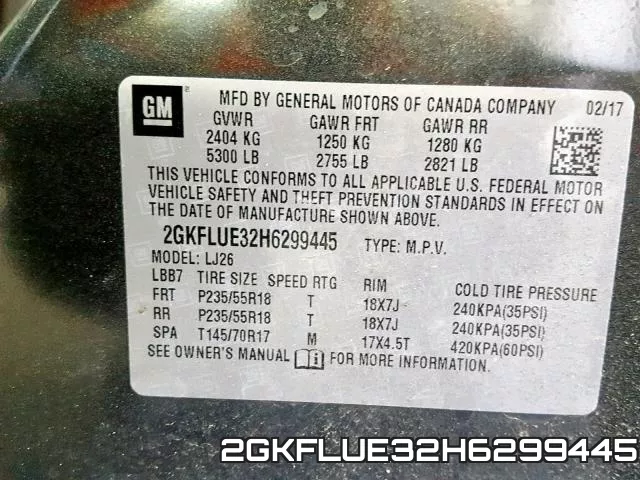 2GKFLUE32H6299445 фото 2