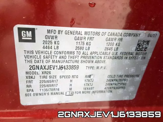 2GNAXJEV1J6133859 фото 2