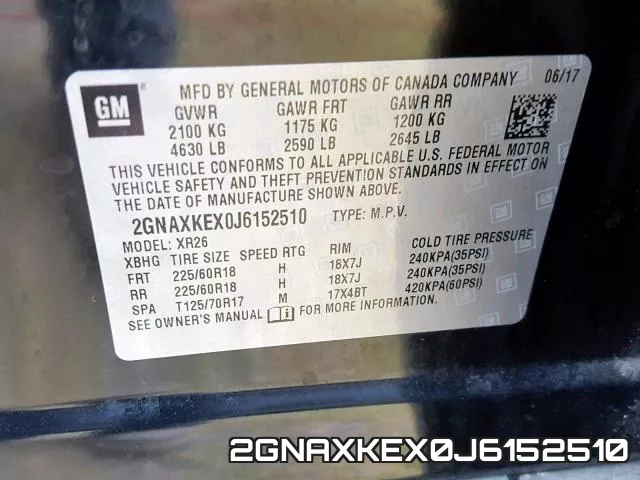 2GNAXKEX0J6152510 фото 2