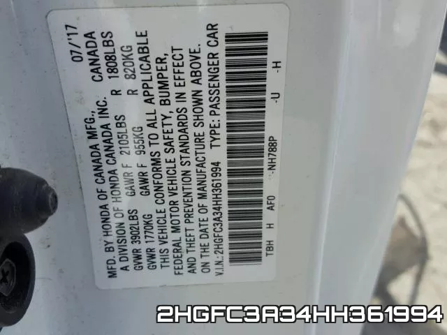 2HGFC3A34HH361994 фото 2