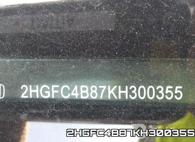 2HGFC4B87KH300355 фото 10