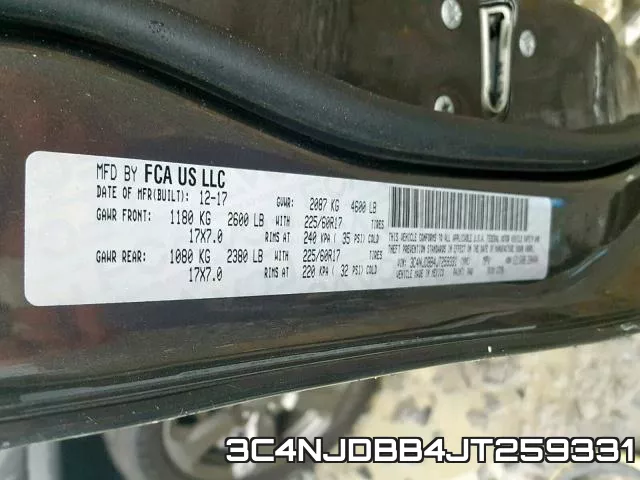 3C4NJDBB4JT259331 фото 2