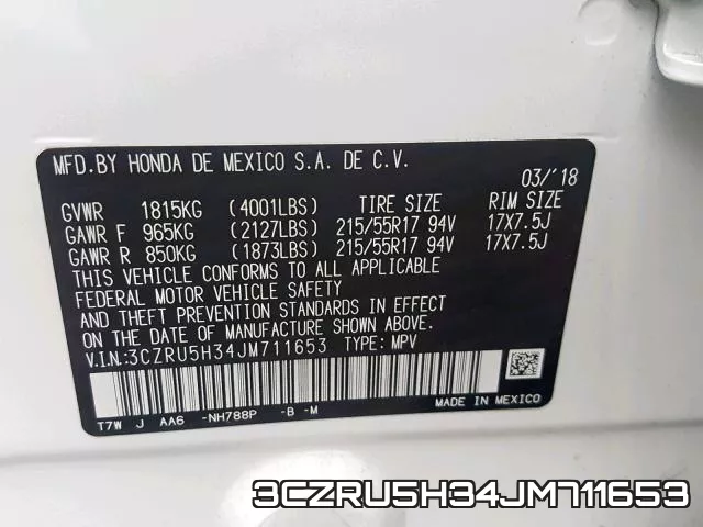 3CZRU5H34JM711653 фото 2