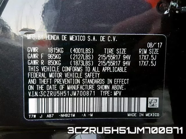3CZRU5H51JM700871 фото 2